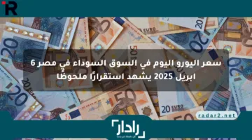 سعر اليورو اليوم في السوق السوداء في مصر 6 أبريل 2025 يشهد استقرارًا ملحوظًا